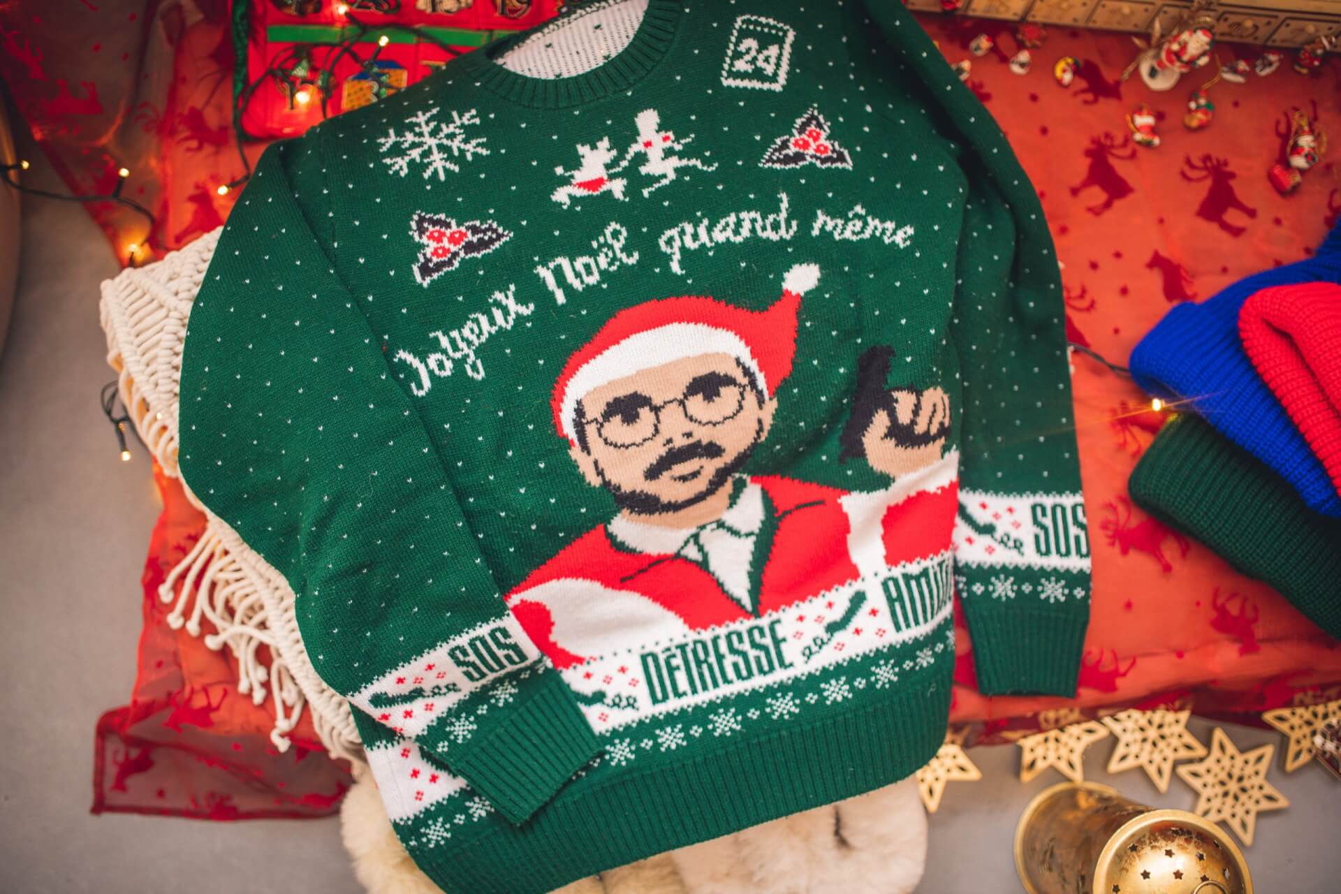 Sweatshirt Noël Humour 2025 - Design Drôle Père Noël - T-shirt Pyjama Cadeau Moche Adorable